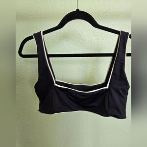 Chic Black and White Bikini Top